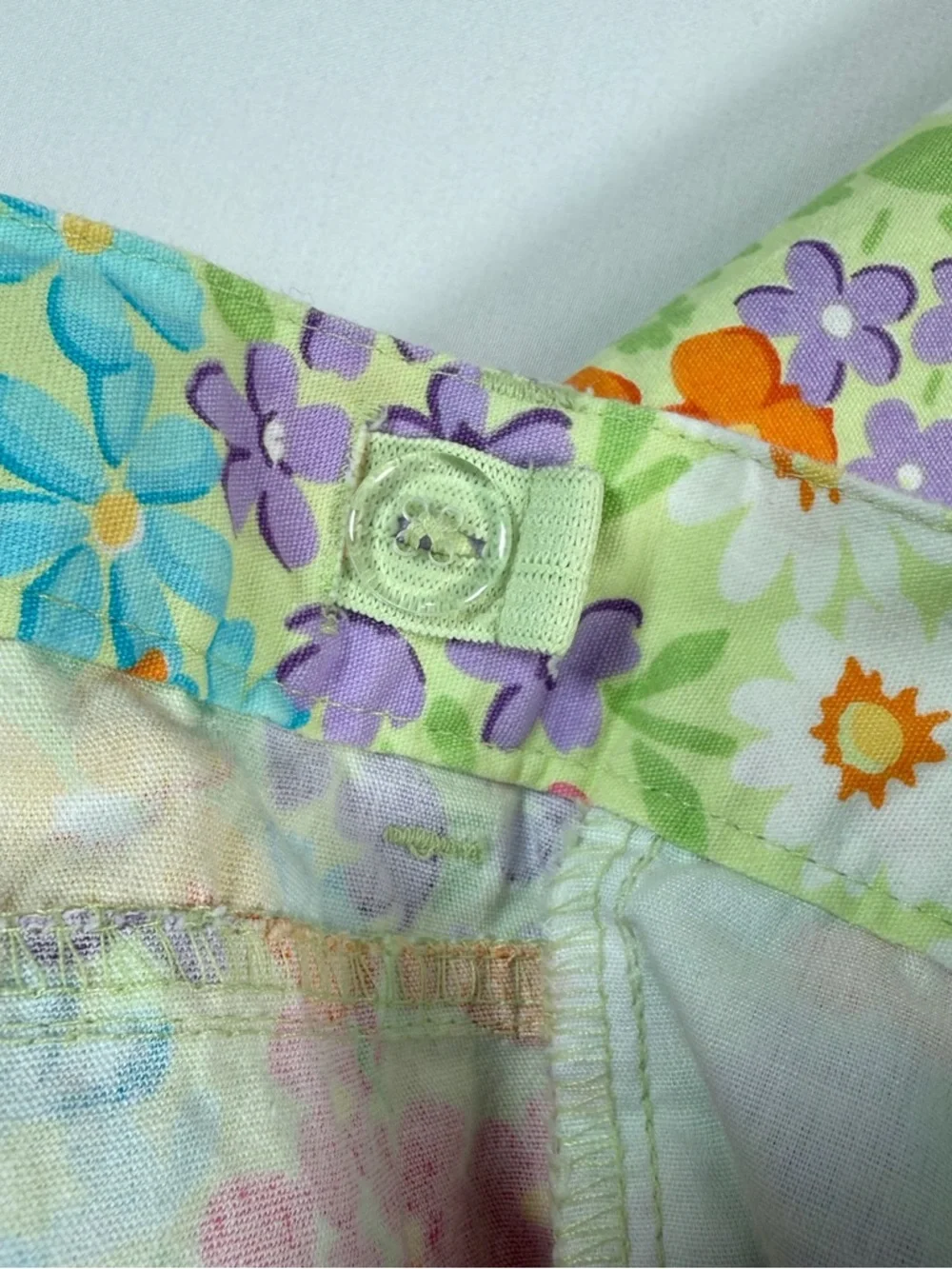 GYMBOREE Girls Floral Pants Size 12 Bright Multicolor Cotton Spring Summer Retro